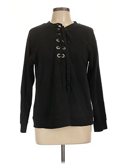 Pre-owned Active Usa Long Sleeve Blouse In Black