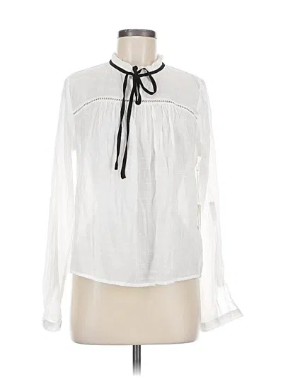 Pre-owned Active Usa Long Sleeve Blouse In White