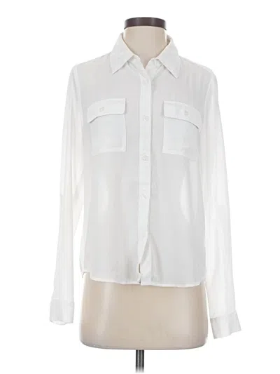 Pre-owned Active Usa Long Sleeve Blouse In White