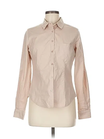 Pre-owned Active Usa Long Sleeve Button Down Shirt In Brown