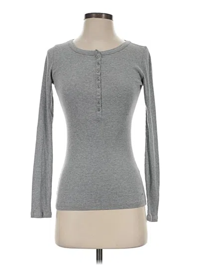 Pre-owned Active Usa Long Sleeve Henley Shirt In Gray