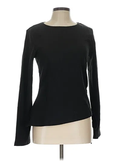 Active Usa Long Sleeve Top Black Boatneck Tops