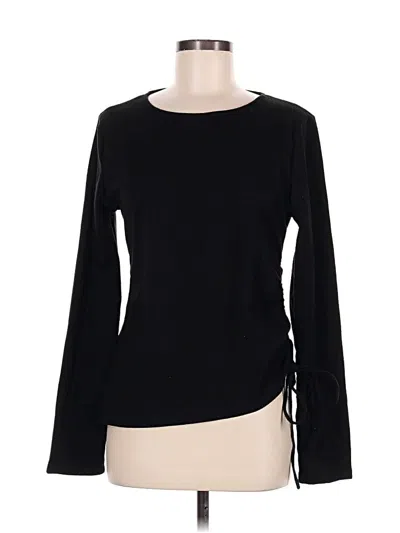Pre-owned Active Usa Long Sleeve Top Black Boatneck Tops