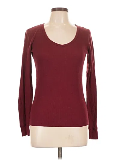 Pre-owned Active Usa Long Sleeve T-shirt In Burgundy