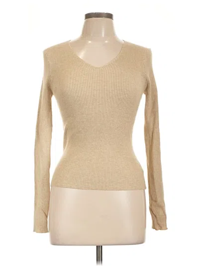 Pre-owned Active Usa Long Sleeve T-shirt In Tan