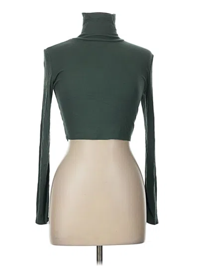 Pre-owned Active Usa Long Sleeve Turtleneck In Green