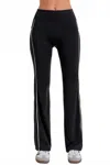 Active Usa Never Better Piping Detail Pants In Black In Black