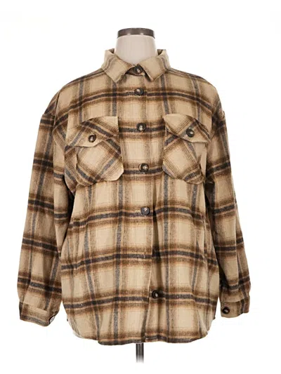 Pre-owned Active Usa Poncho In Tan