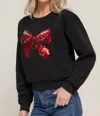 Active Usa Sequin Bow Fleece Sweatshirt In Black