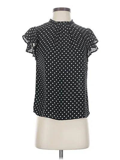 Pre-owned Active Usa Short Sleeve Blouse In Black