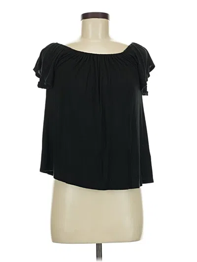 Pre-owned Active Usa Short Sleeve Blouse In Black