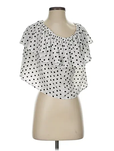 Pre-owned Active Usa Short Sleeve Blouse In White