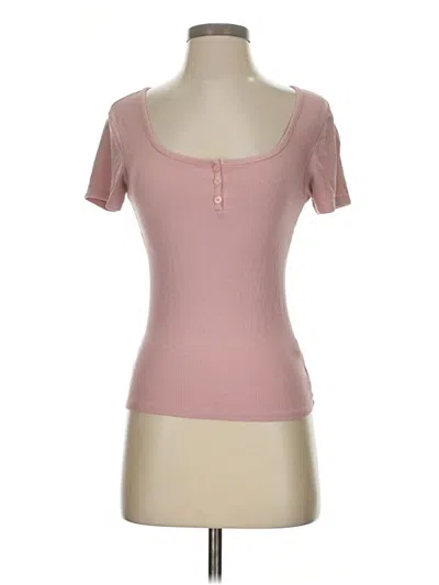 Pre-owned Active Usa Short Sleeve Henley Shirt In Pink