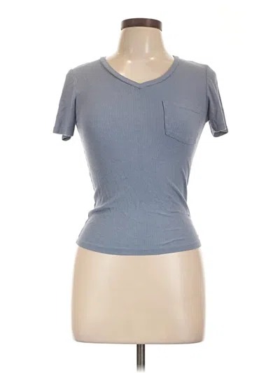 Pre-owned Active Usa Short Sleeve Top Gray V-neck Tops