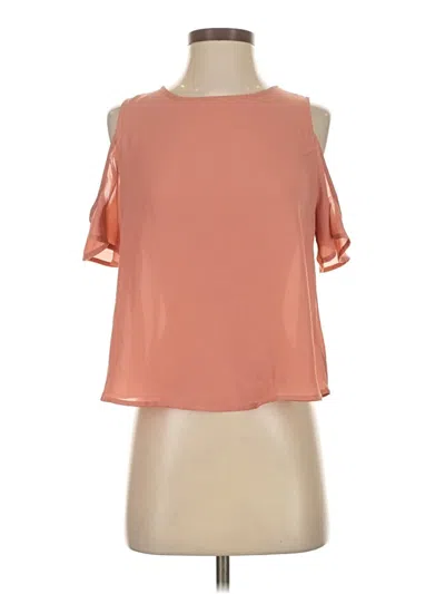 Pre-owned Active Usa Short Sleeve Top Orange Cold Shoulder Neckline Tops