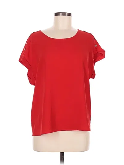 Pre-owned Active Usa Short Sleeve Top Red Cold Shoulder Neckline Tops