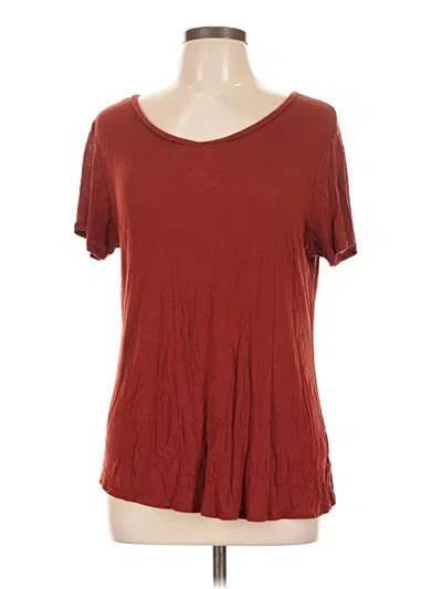 Pre-owned Active Usa Short Sleeve T-shirt In Burgundy