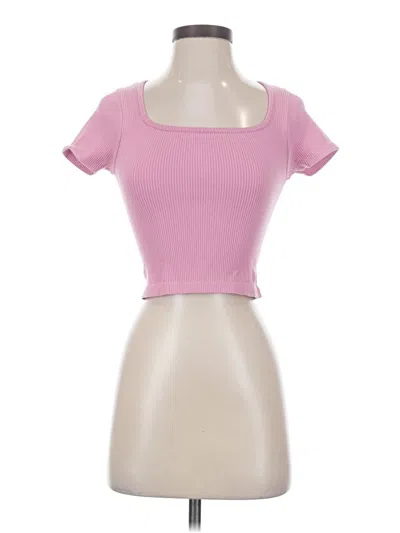 Pre-owned Active Usa Short Sleeve T-shirt In Pink