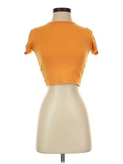 Pre-owned Active Usa Short Sleeve Turtleneck In Orange