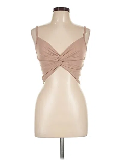 Pre-owned Active Usa Sleeveless Blouse In Tan