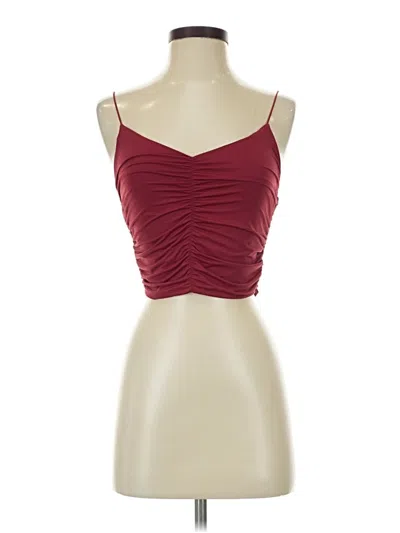 Pre-owned Active Usa Sleeveless Top Burgundy Sweetheart Neckline Tops