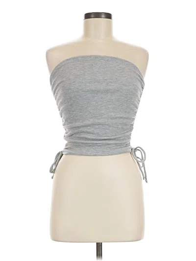 Pre-owned Active Usa Sleeveless Top Gray Strapless Neckline Tops