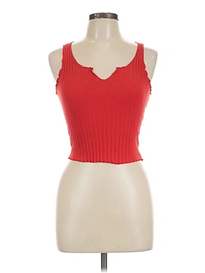Pre-owned Active Usa Sleeveless Top Red Sweetheart Neckline Tops