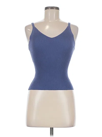Pre-owned Active Usa Tank Top Blue Halter Neckline Tops