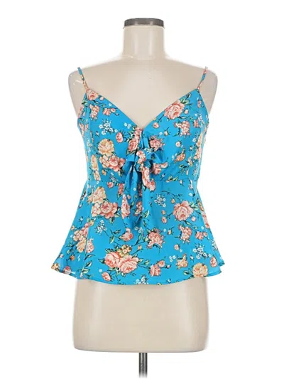 Pre-owned Active Usa Tank Top Blue Strapless Neckline Tops