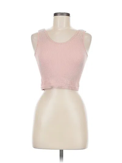 Pre-owned Active Usa Tank Top Pink Strapless Neckline Tops