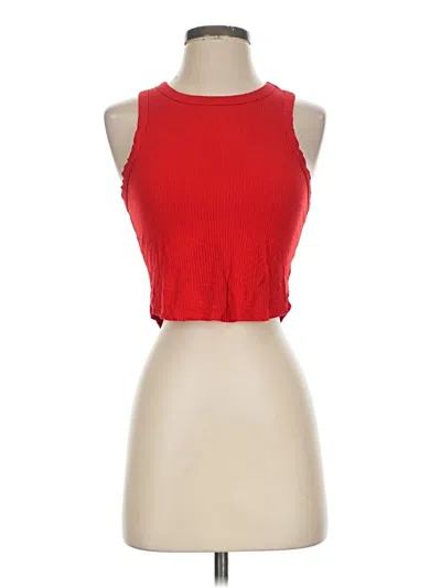 Pre-owned Active Usa Tank Top Red Halter Neckline Tops