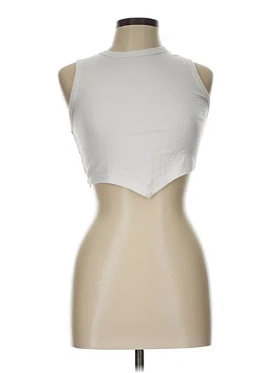 Pre-owned Active Usa Tank Top Silver Halter Neckline Tops