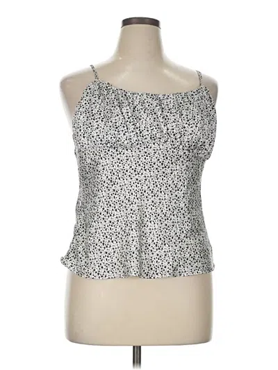 Pre-owned Active Usa Tank Top Silver Strapless Neckline Tops