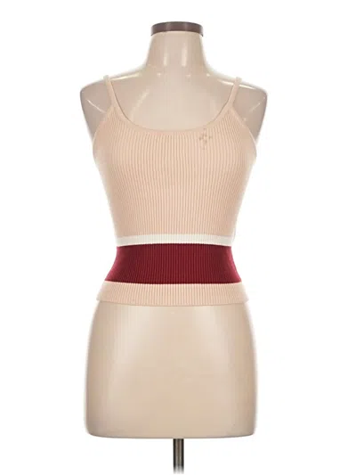 Pre-owned Active Usa Tank Top Tan Strapless Neckline Tops