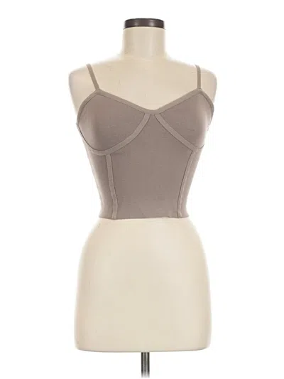 Pre-owned Active Usa Tank Top Tan Strapless Neckline Tops