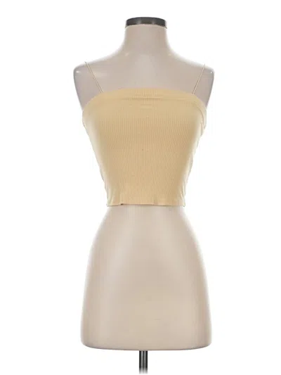 Pre-owned Active Usa Tube Top Gold Strapless Neckline Tops