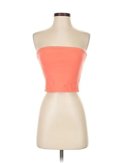 Pre-owned Active Usa Tube Top Orange Strapless Neckline Tops