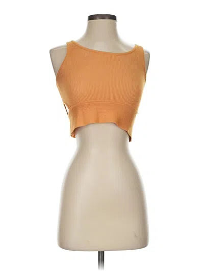 Pre-owned Active Usa Tube Top Orange Strapless Neckline Tops
