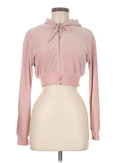 Pre-owned Active Usa Zip Up Hoodie In Pink