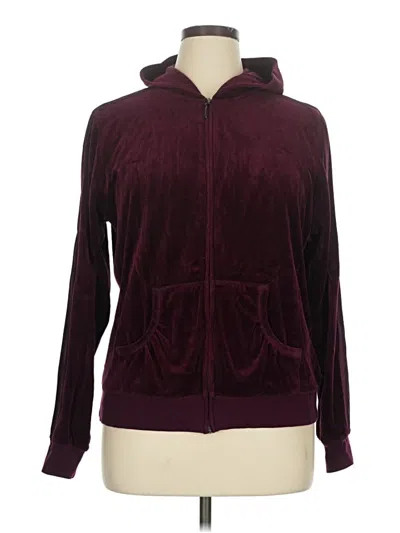 Pre-owned Active Zip Up Hoodie In Burgundy