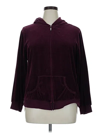 Pre-owned Active Zip Up Hoodie In Burgundy