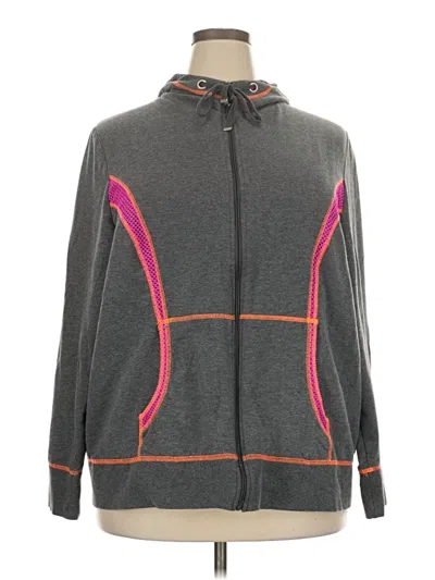 Pre-owned Active Zip Up Hoodie In Gray