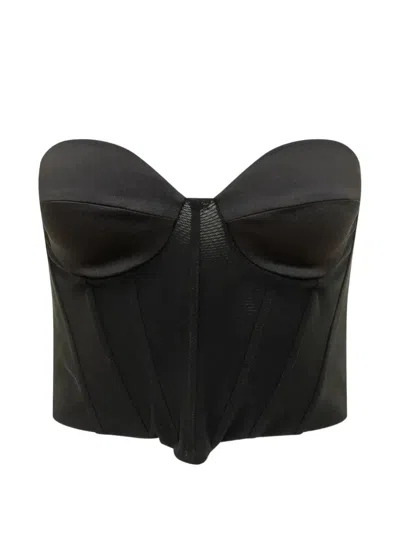 Actualee Corset-style Sweetheart-neck Bustier In Black
