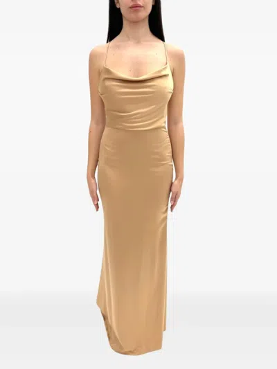 Actualee Cowl-neck Dress In Brown
