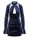 Actualee Cut-out Ruched Dress In Blue