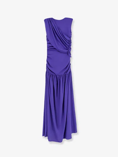 Actualee Draped Long Dress In Purple