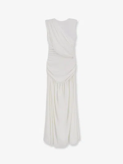 Actualee Draped Long Dress In White