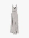 Actualee Long Dress With All-over Rhinestones In Grey