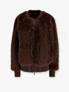 Actualee Faux Fur Jacket In Brown