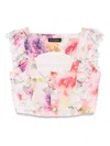 Actualee Floral-print Tank Top In Pink
